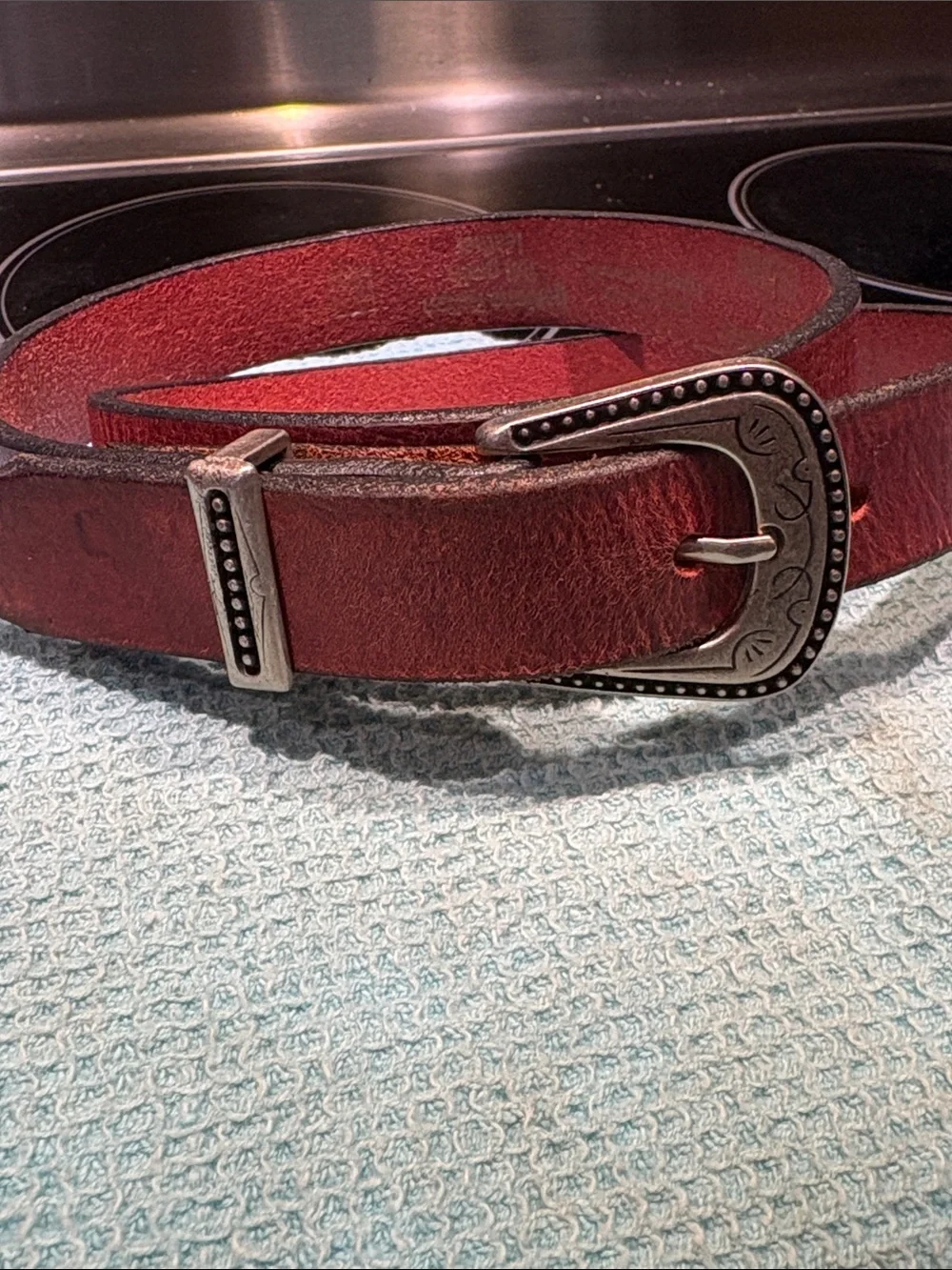 Woman’s Keldon Genuine Italian Leather Belt Western Theme 39 inches